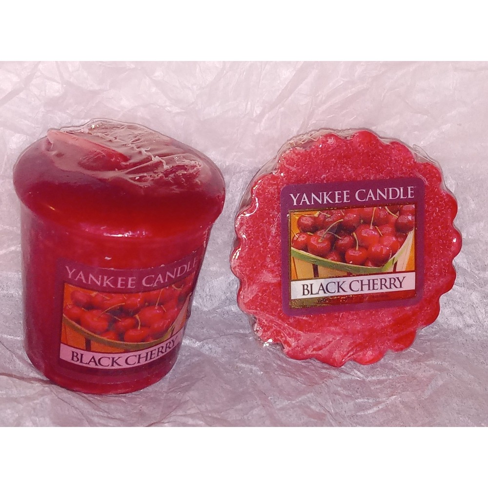 2 Yankee Candle BLACK CHERRY Votive & Tart Candles